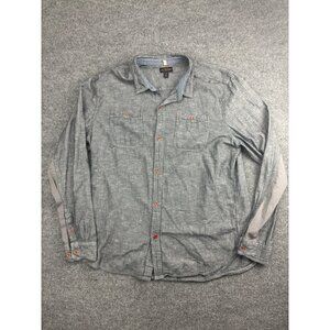 CPO Provision Shirt Men's XL Blue Gray Button Up Long Sleeve Casual 100% Cotton